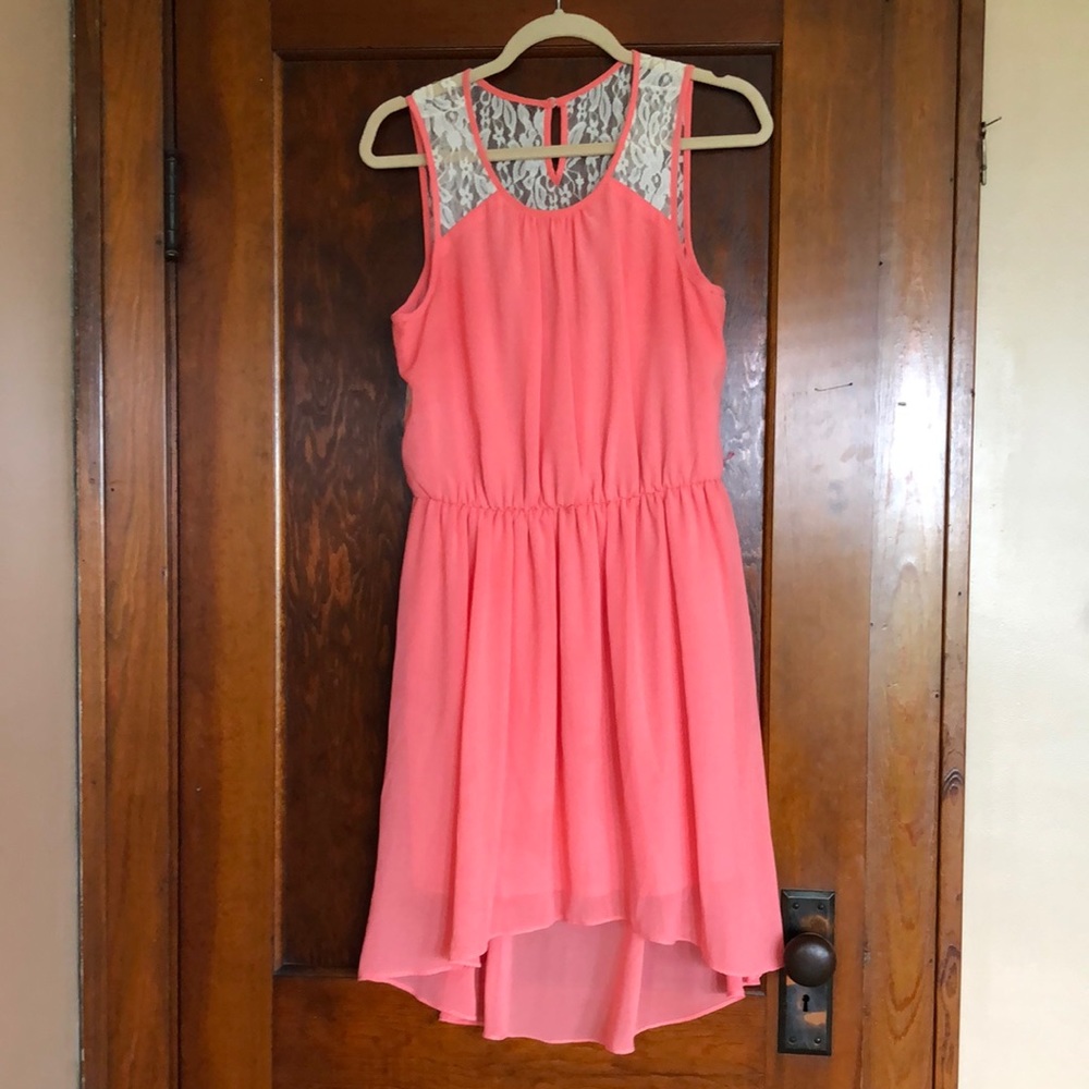 High Low Coral Tank Top Dress